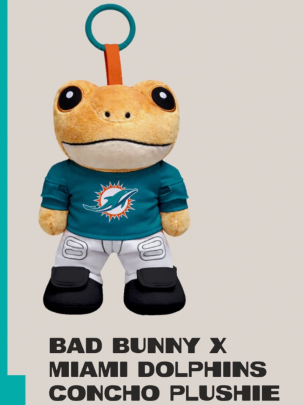 Bad Bunny Miami Dolphins Sapo Concho Plush Keychain Sealed Box